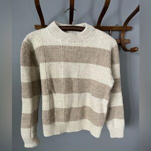 Unique Gatsby Wool Blend Sweater with Waffle Pattern Size M